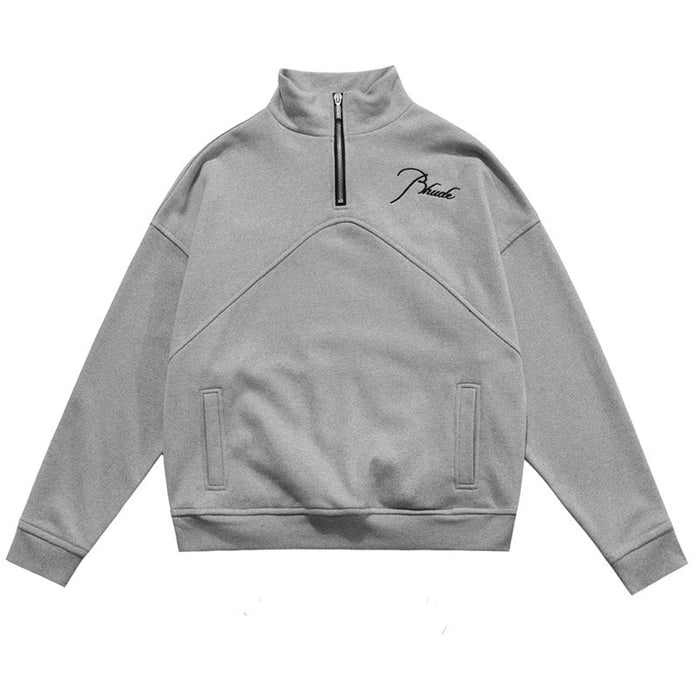 RHUDE embroidered slogan logo sweatshirts