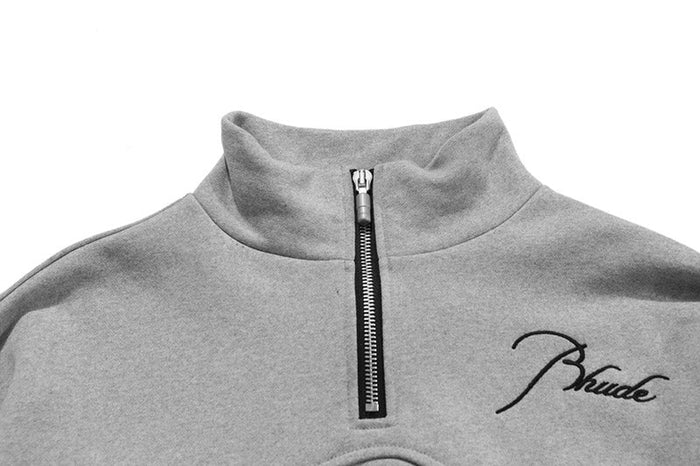 RHUDE embroidered slogan logo sweatshirts