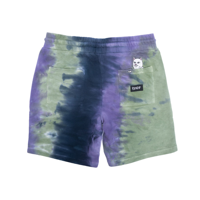 RIPNDIP Ripndip Rubber Logo Sweatshorts (Sage/Slate Tie Dye)