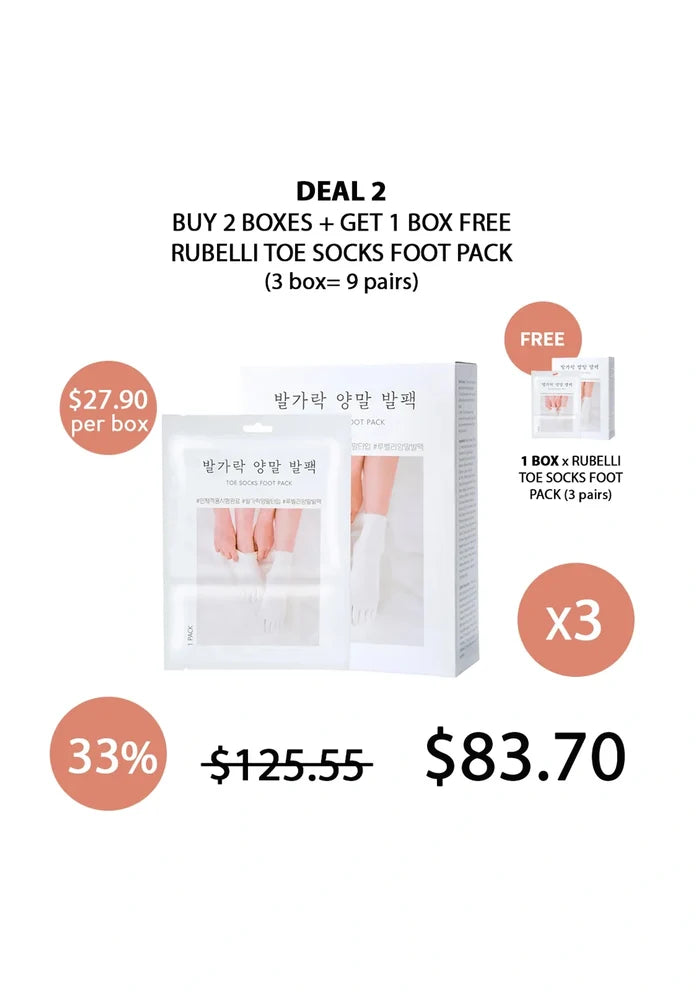 (BUY 2+ 1 FREE) RUBELLI TOE SOCKS FOOT PACK