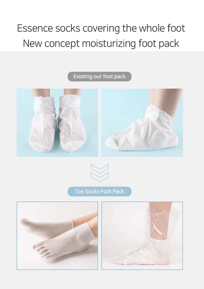 Essence socks covering the whole foot with text on a white background