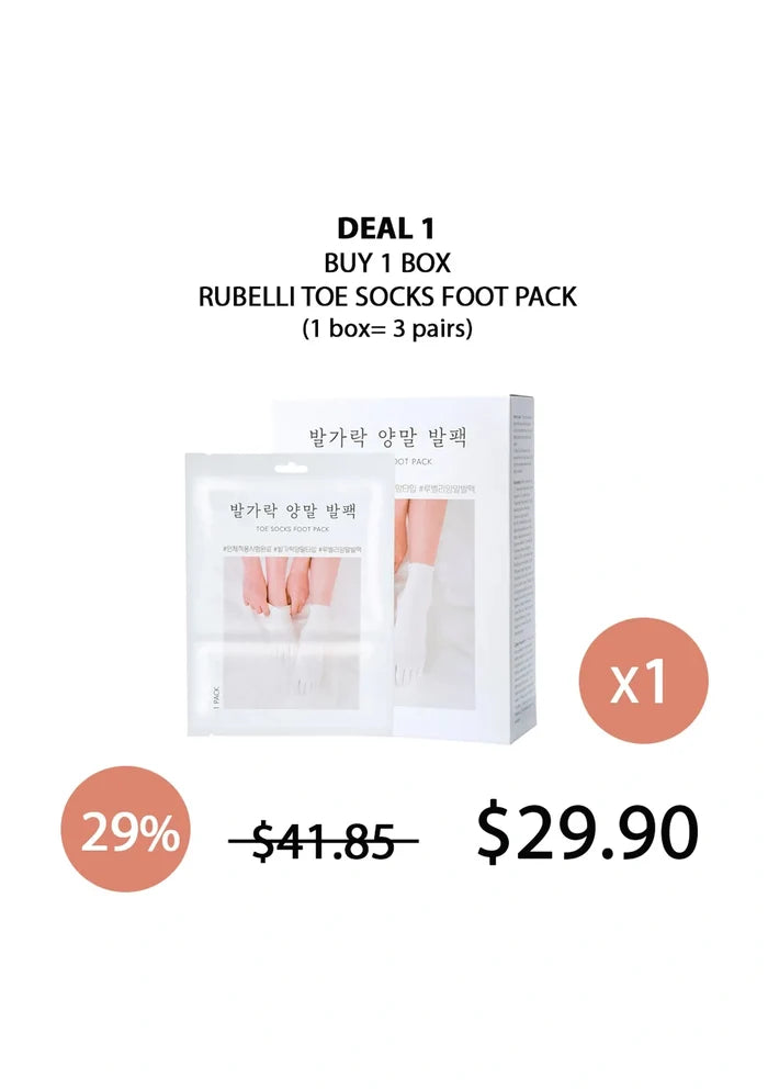 (BUY 1) RUBELLI TOE SOCKS FOOT PACK