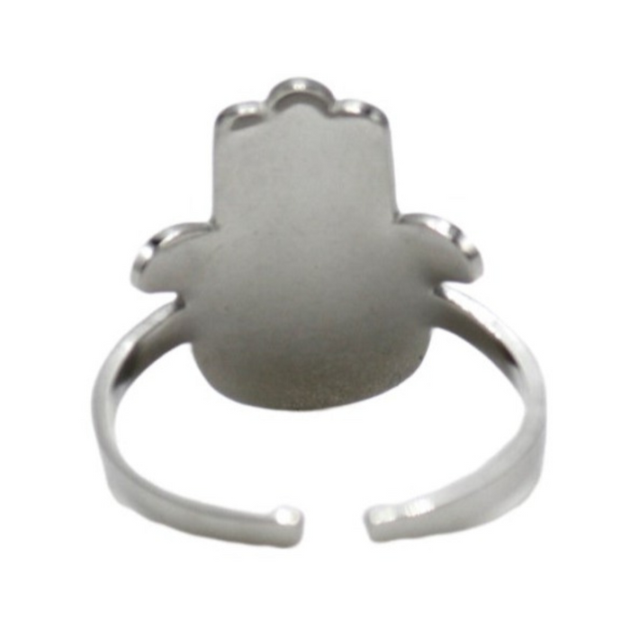 Sacred Geo Ring - Hamsa Silver