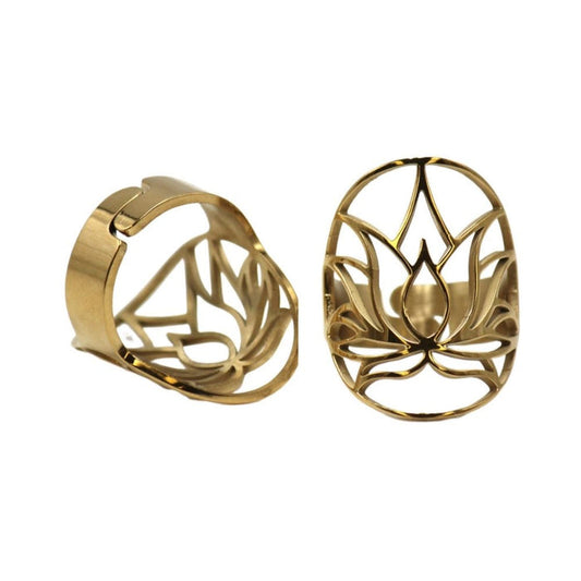 Sacred Geo Ring - Lotus Gold