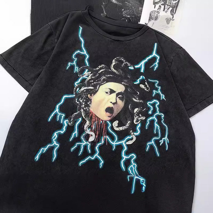 SAINT MICHAEL  + TEFLON DISCO Distressed Printed Cotton-Jersey T-Shirt