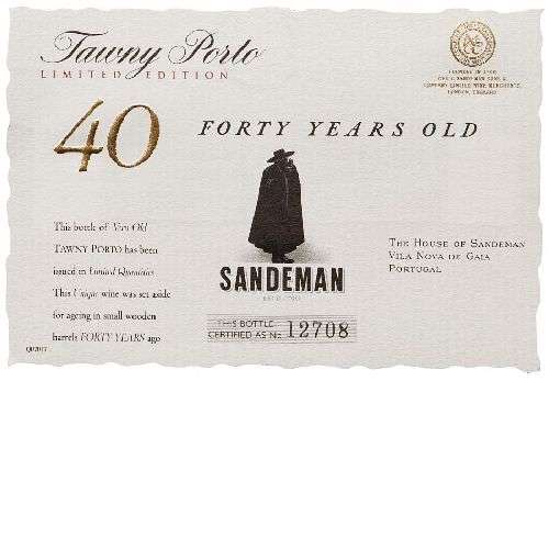 Sandeman Port Tawny 40 years Wood Box