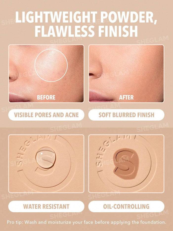 Sheglam Skin-Focus High Coverage Powder Foundation- Wheat