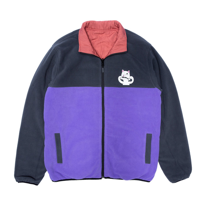RIPNDIP Shmoody Polar Fleece Quilted Reversible Jacket (Clay/Purple)