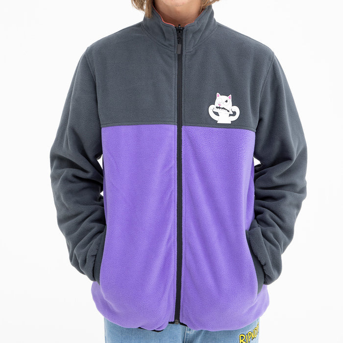 RIPNDIP Shmoody Polar Fleece Quilted Reversible Jacket (Clay/Purple)