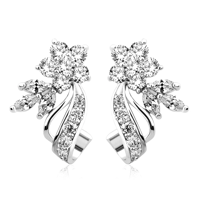 Silver Earrings "Cherry Flower"