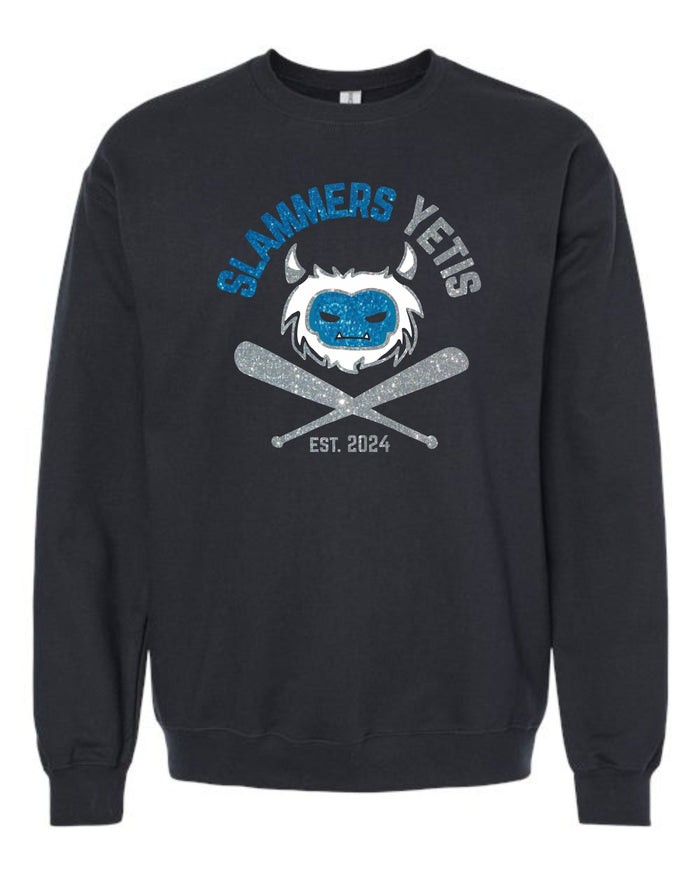 Slammers Yetis Crewneck Sweatshirt- matte or glitter