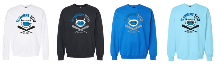 Slammers Yetis Crewneck Sweatshirt- matte or glitter