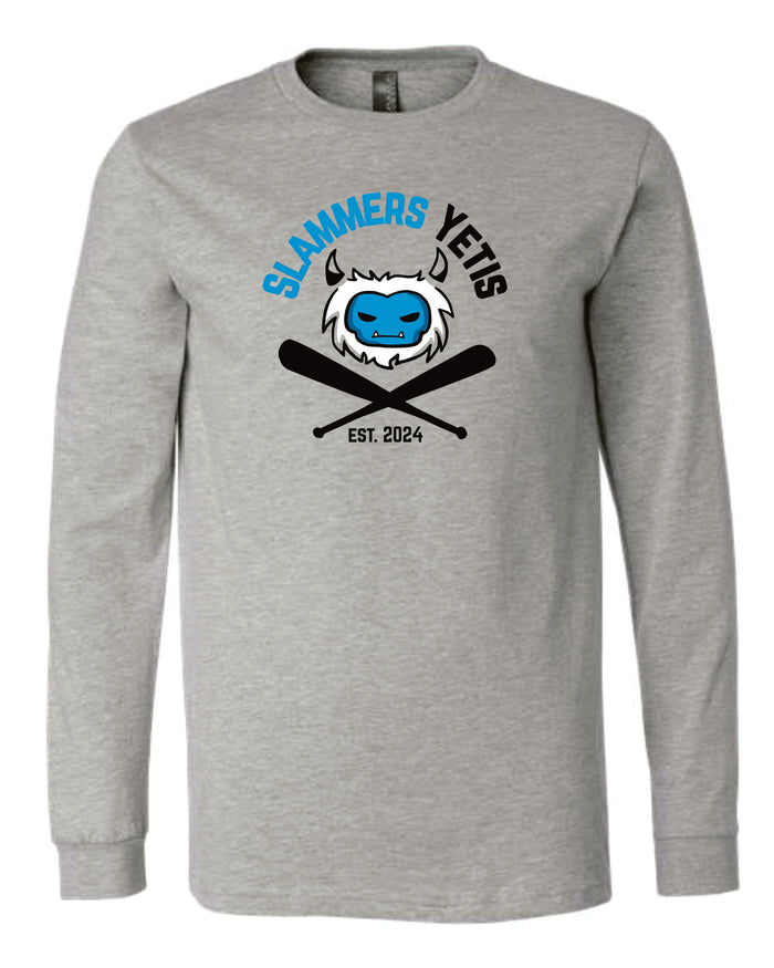 Slammers Yetis Unisex Long Sleeve Tee-Matte or Glitter