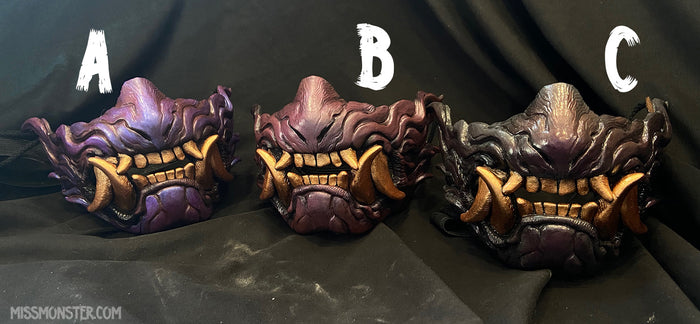 SNARL HALF MASK- IRIDESCENT PURPLE WITH GOLD