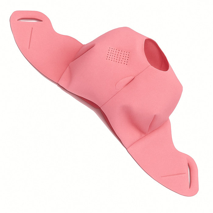 Pink silicone cushion on a white background