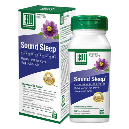 Box & Bottle of Bell Sound Sleep® 60 Veggie Capsules