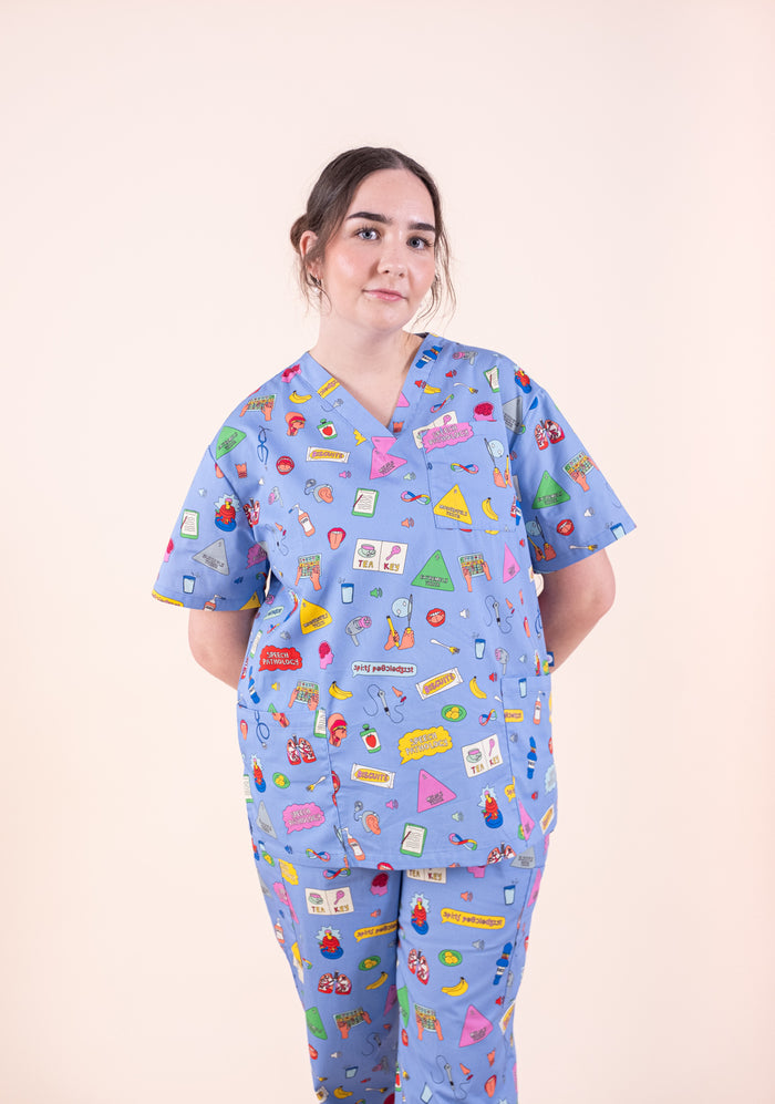 Speech Pathology  – Unisex Printed Scrub Top