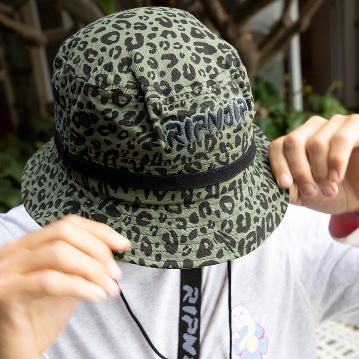 RIPNDIP Spotted Cotton Twill Bucket Hat (Olive)