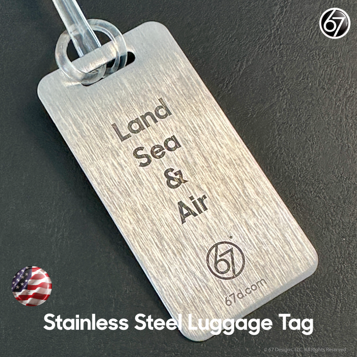 Stainless Steel Luggage Tag - Land, Sea & Air