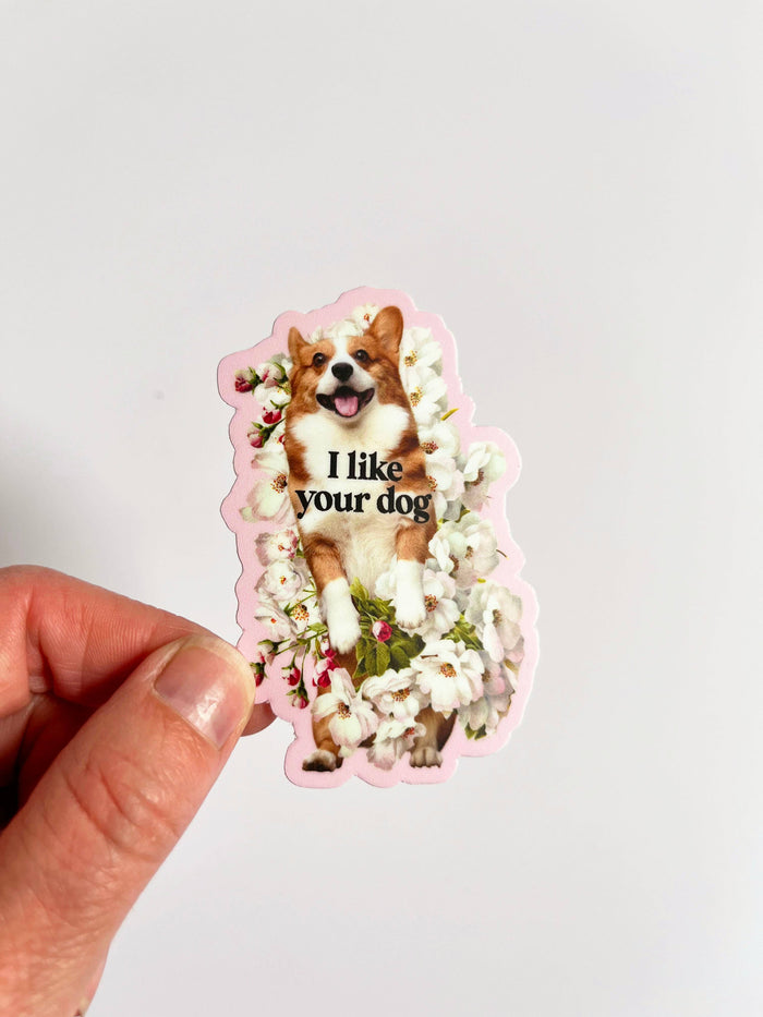 Cute "I Like Your Dog" sticker from The Coin Laundry, featuring playful dog-themed design on a sticker sheet