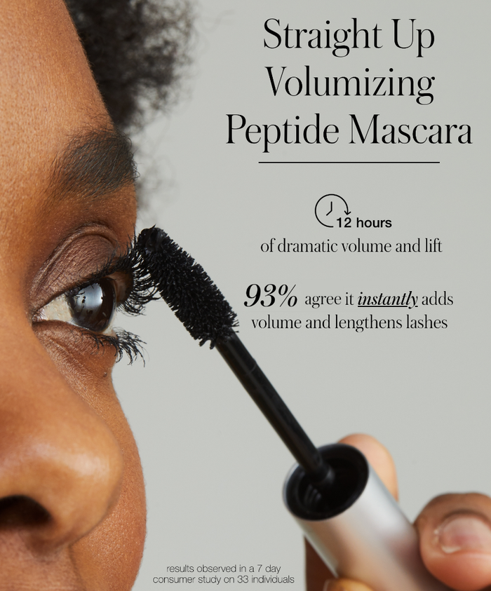 Straight Up™ Volumizing Peptide Mascara claims