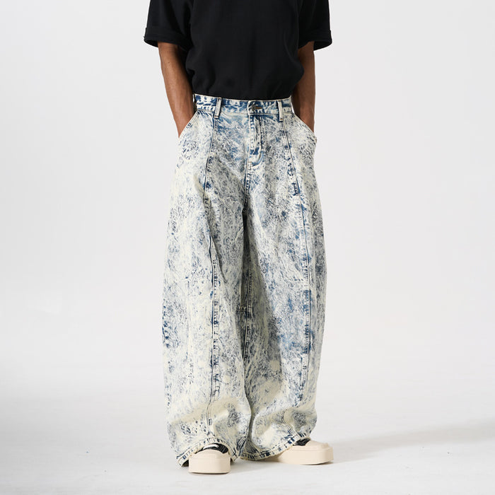 Style Straight Leg Jeans for Men, Vintage Denim Pants
