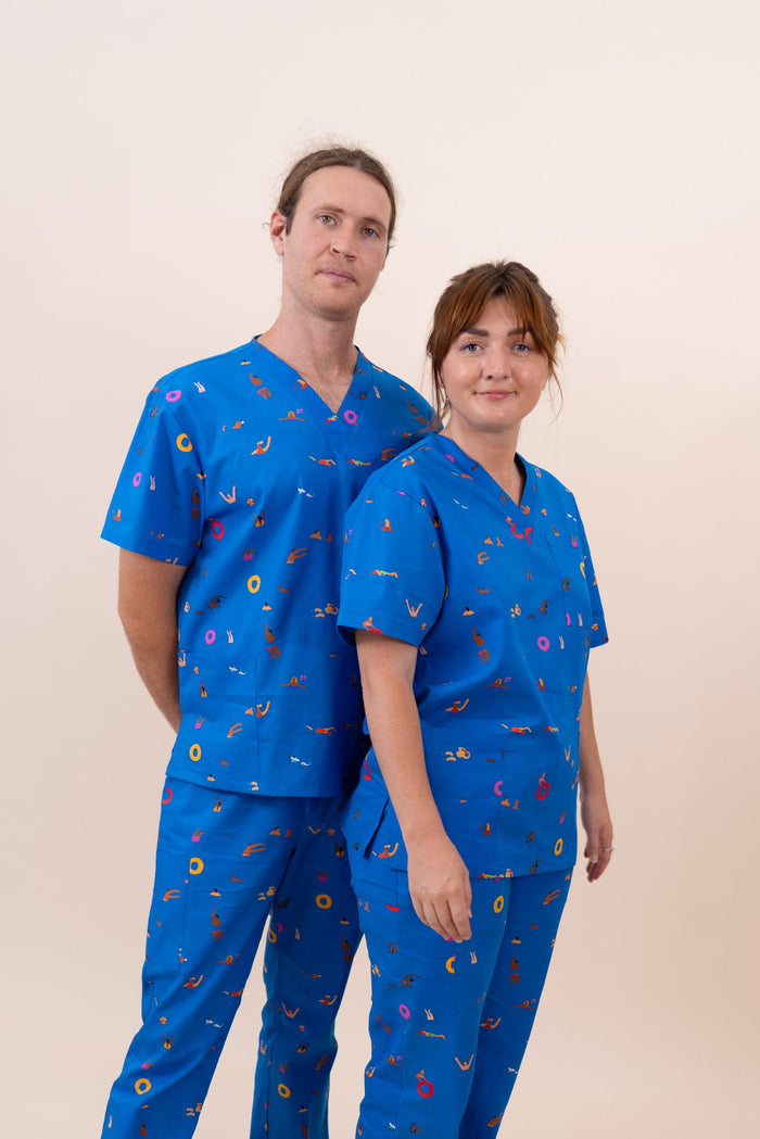 Summer Swims - Unisex Printed Scrub Top