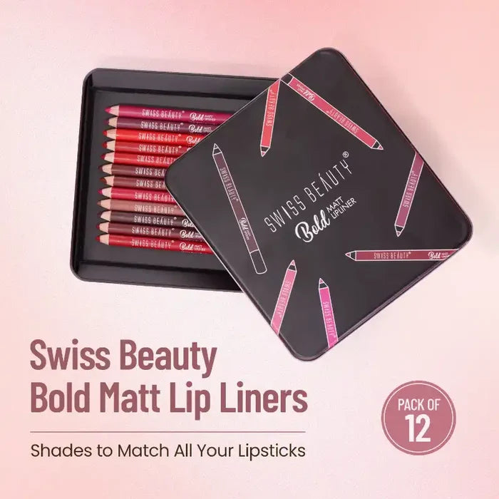 Swiss Beauty Bold Matt Lipliner 12Pcs Set