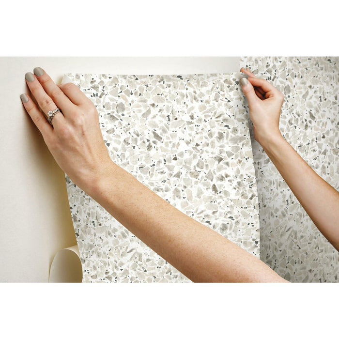Terrazzo Black Colored Peel & Stick Wallpaper - EonShoppee