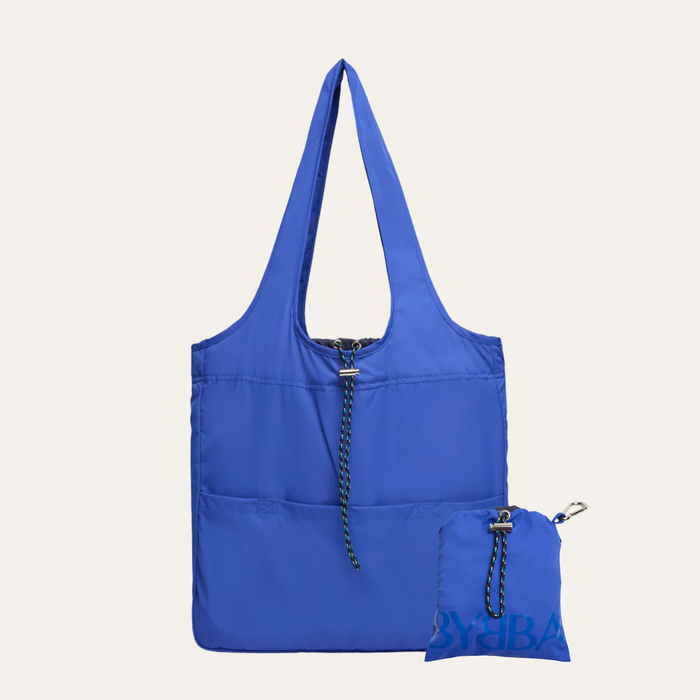 THE BALOS PACKABLE TOTE BAG / COBALT WAVE
