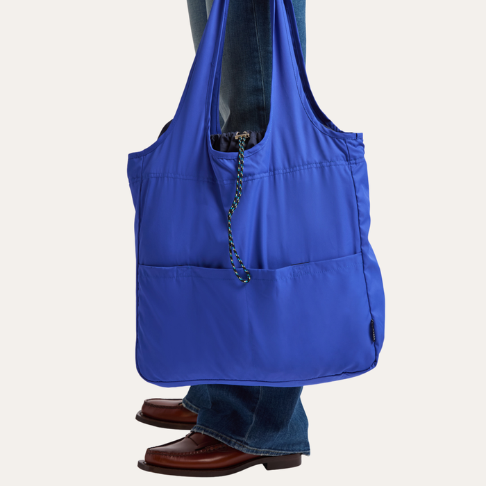 THE BALOS PACKABLE TOTE BAG / COBALT WAVE