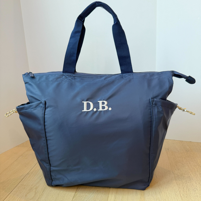 THE RIPPLE ZIP-TOP TOTE BAG / NAVY SEAL