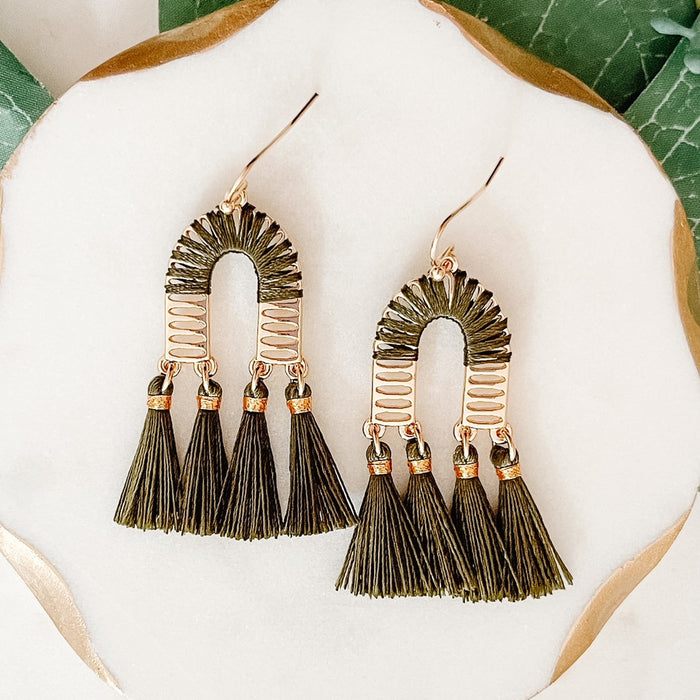 Threaded Arc Earrings