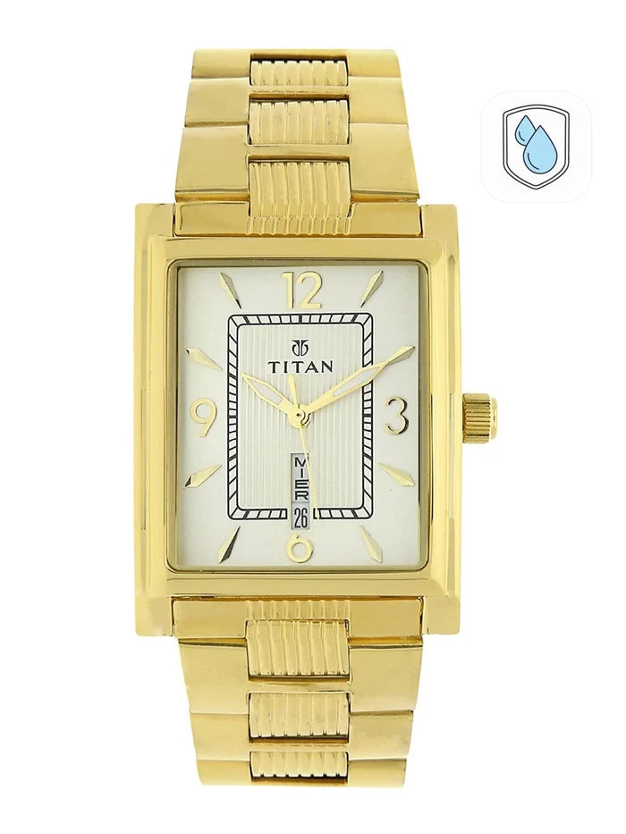 Titan Quartz Analog With Champagne Dial Watch - NT90024YM07