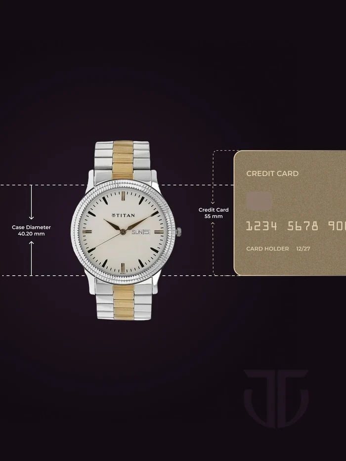 Titan Quartz Analog With White Dial Watch - NT1650BM01