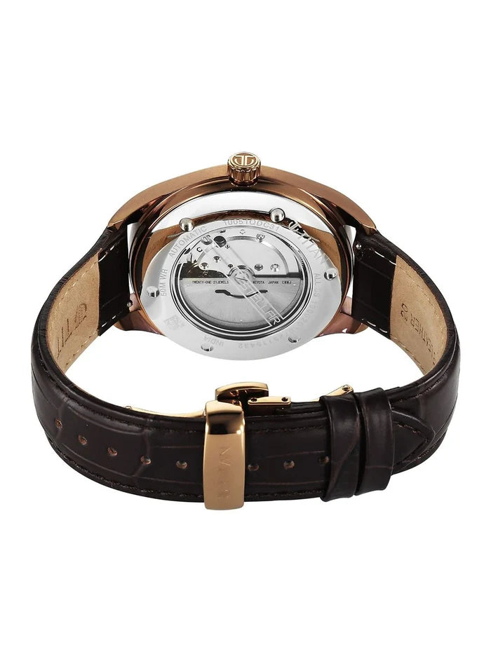 Titan Stellar Automatic Motion Leather Strap Watch - 10051QL01