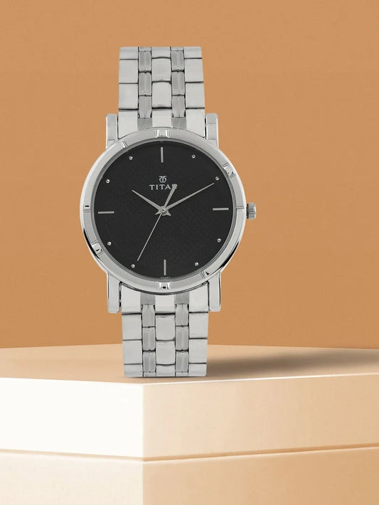 Titan Workwear Quartz Analog With Black Dial Watch - NN1639SM02