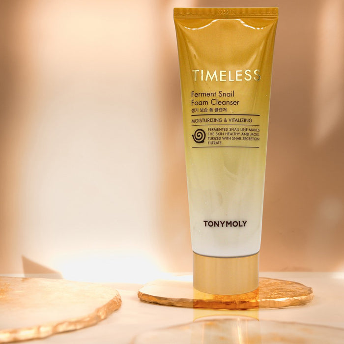 TONYMOLY Timeless Ferment Snail Foam Cleanser Moisturizing & Vitalizing غسول الوجه بالحلزون والذهب