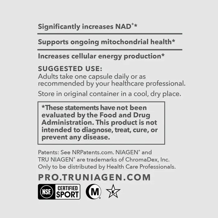 Tru Niagen Advanced Pro 500mg (30 Capsules)