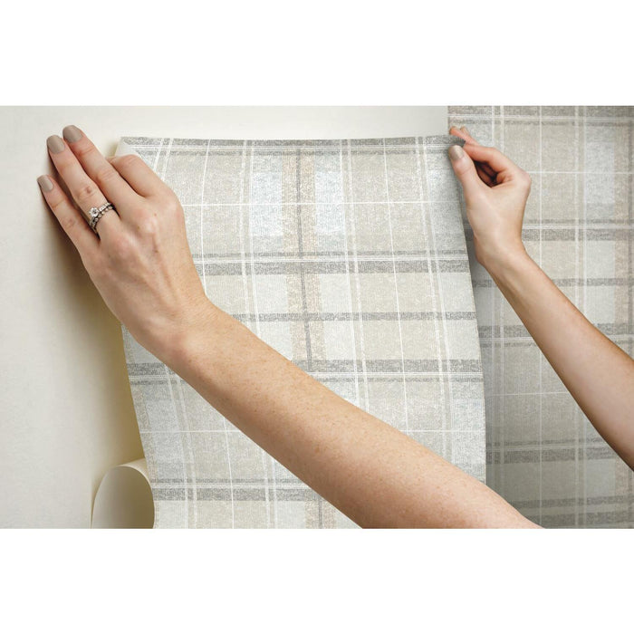 Tweed Plaid Peel & Stick Wallpaper - EonShoppee