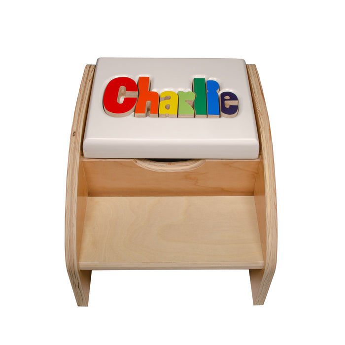 Two Step Storage Name Puzzle Stool without Handles