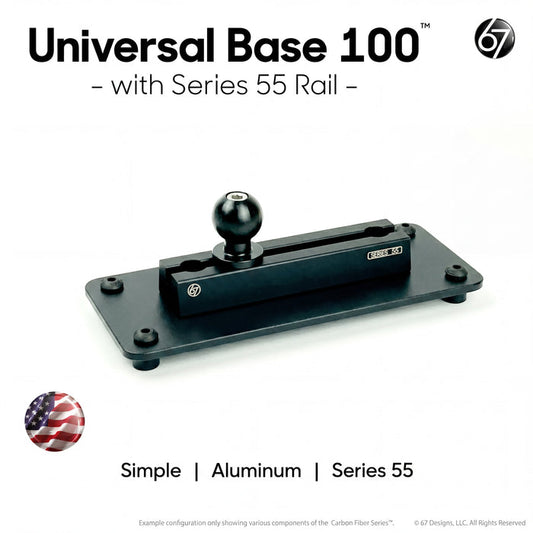 Universal Base 100 with Series 55 Rail - Aluminum Black Powder Coated