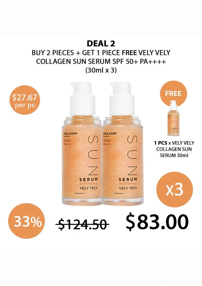 (BUY 2+1 FREE) VELY VELY COLLAGEN SUN SERUM