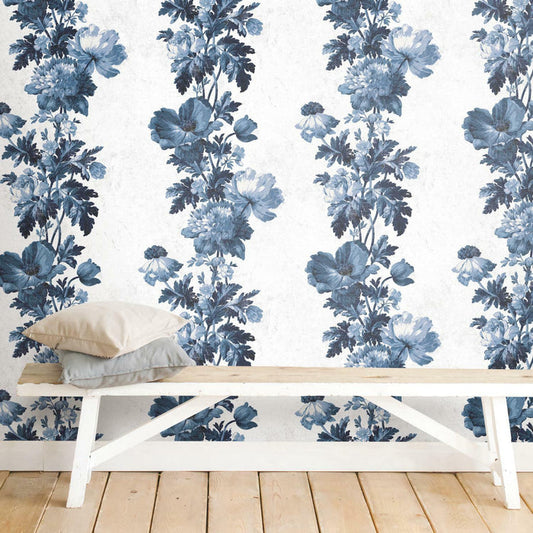 Vintage Floral Stripe Peel & Stick Wallpaper - EonShoppee