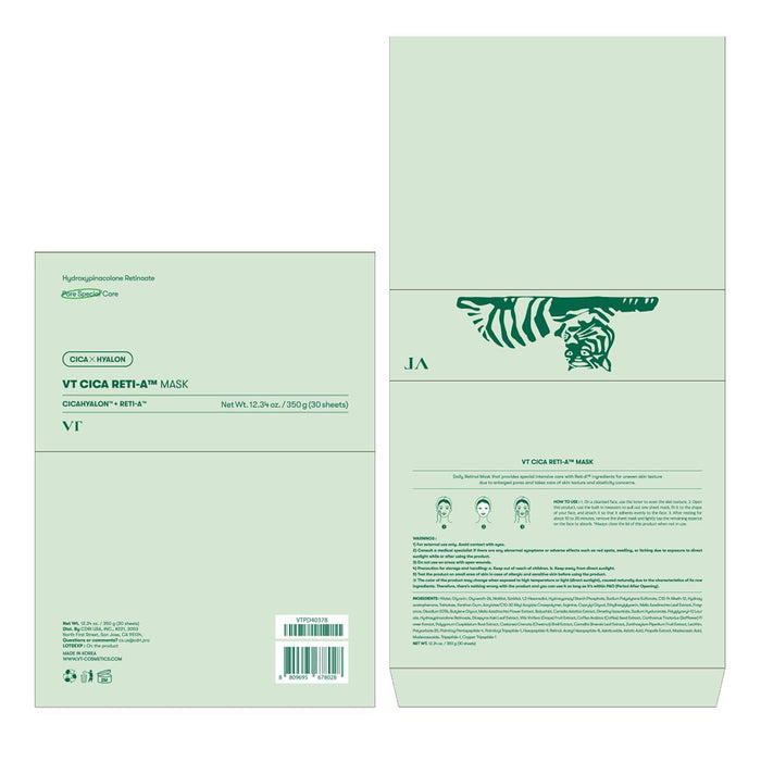 VT COSMETICS Cica Reti-A Mask 30 pcs