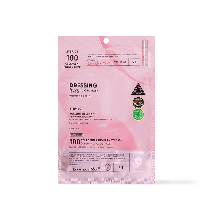 VT Cosmetics COLLAGEN Reedle Shot 100 2STEP Hydrogel Mask 1ea - Komiko Beauty