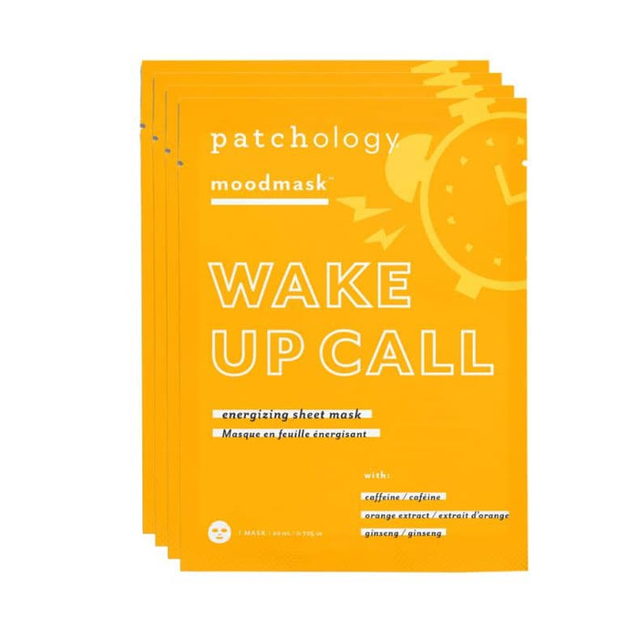 wake up call four pack of masks caffeine sheet mask increase circulation boost your glow morning sheet mask