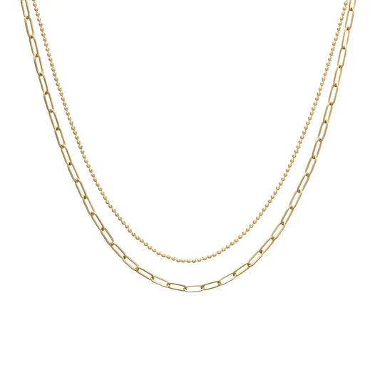 Waterproof Gold Paperclip Layered Choker