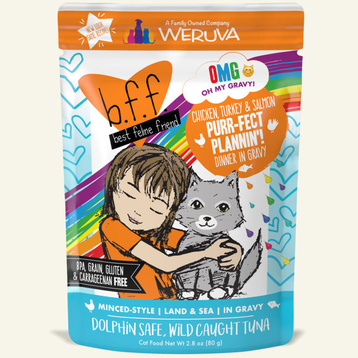 Weruva OMG Pouch Purr-Fect Plannin'! Chicken, Turkey & Salmon Cat Food