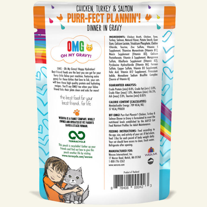 Weruva OMG Pouch Purr-Fect Plannin'! Chicken, Turkey & Salmon Cat Food